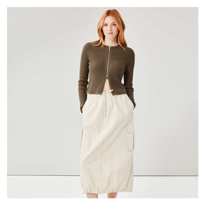 Women's Rib Zip-Up Long Sleeve